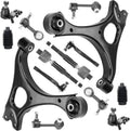 Black suspension control arms and link components set with ball-joint ends