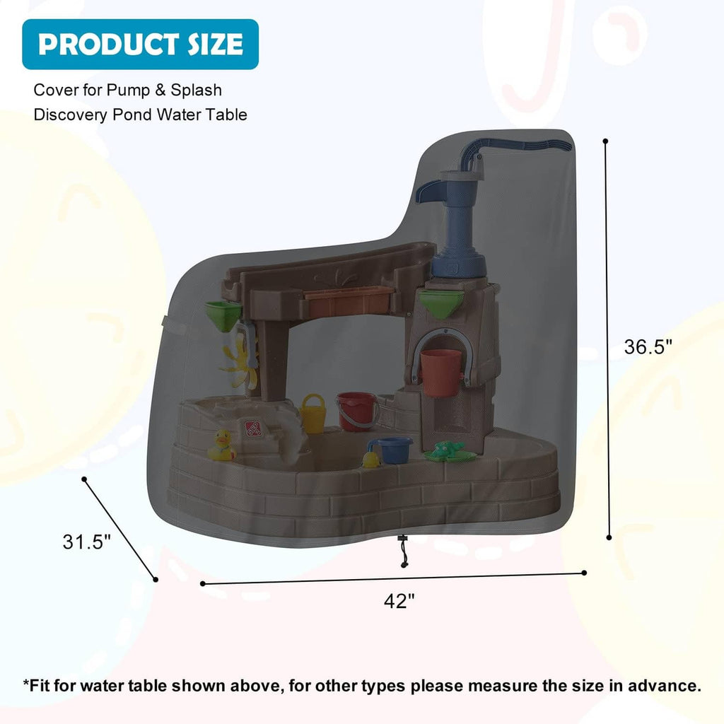 Black water table cover with pump cutout, 42 x 36.5 x 31.5 in size