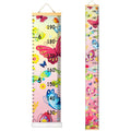 Kids growth chart canvas with butterfly pattern and height numbers up to 190 cm