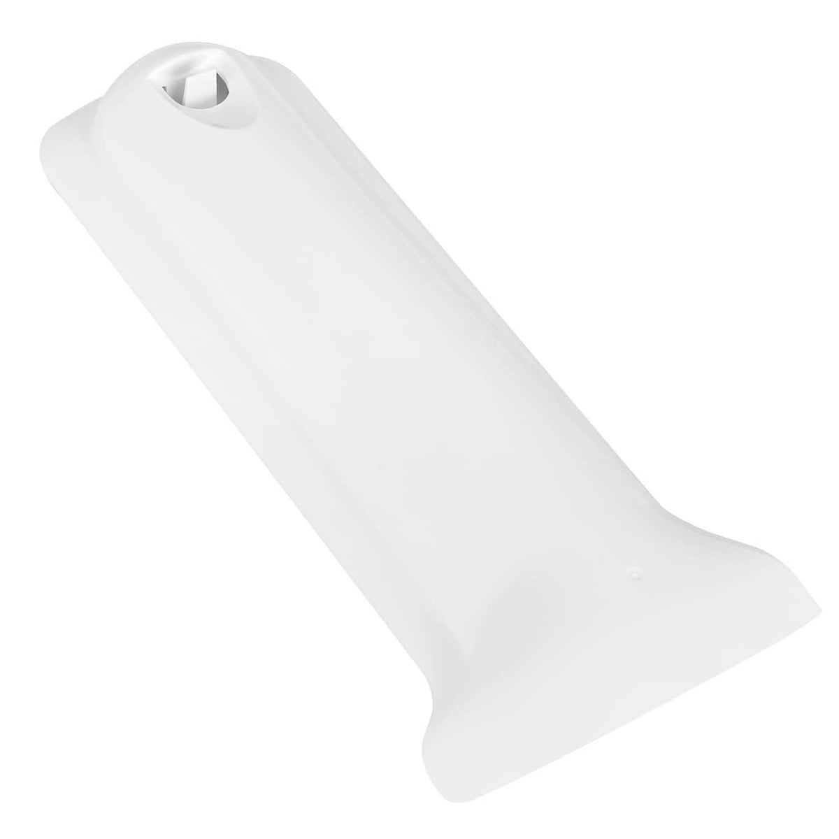 White refrigerator water filter lid with snap-in mounting slot