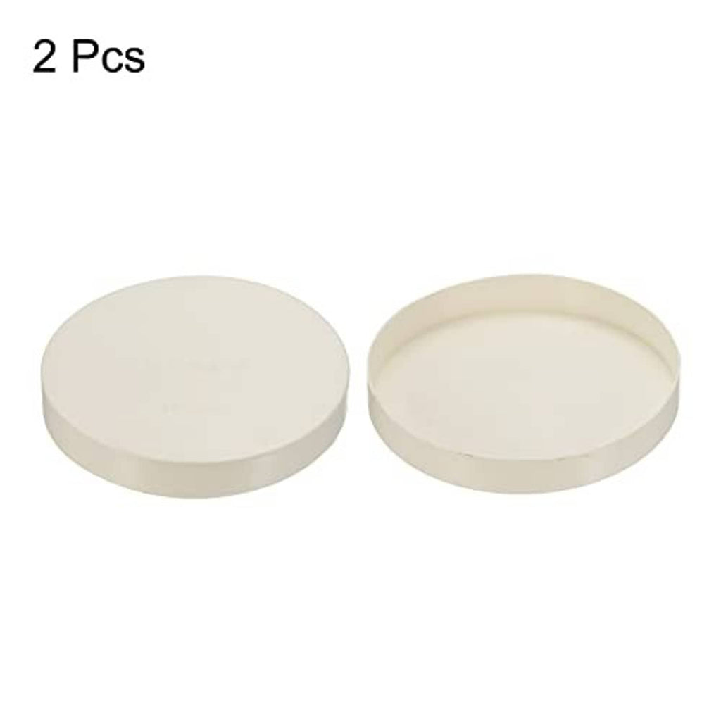 5.5 in PVC pipe end caps, off-white round plugs, two-piece set