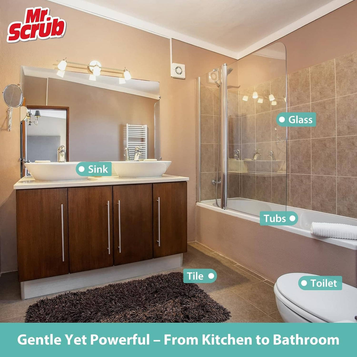 All-purpose non-scratch cleaning sponges for sink, tub, tile, and toilet
