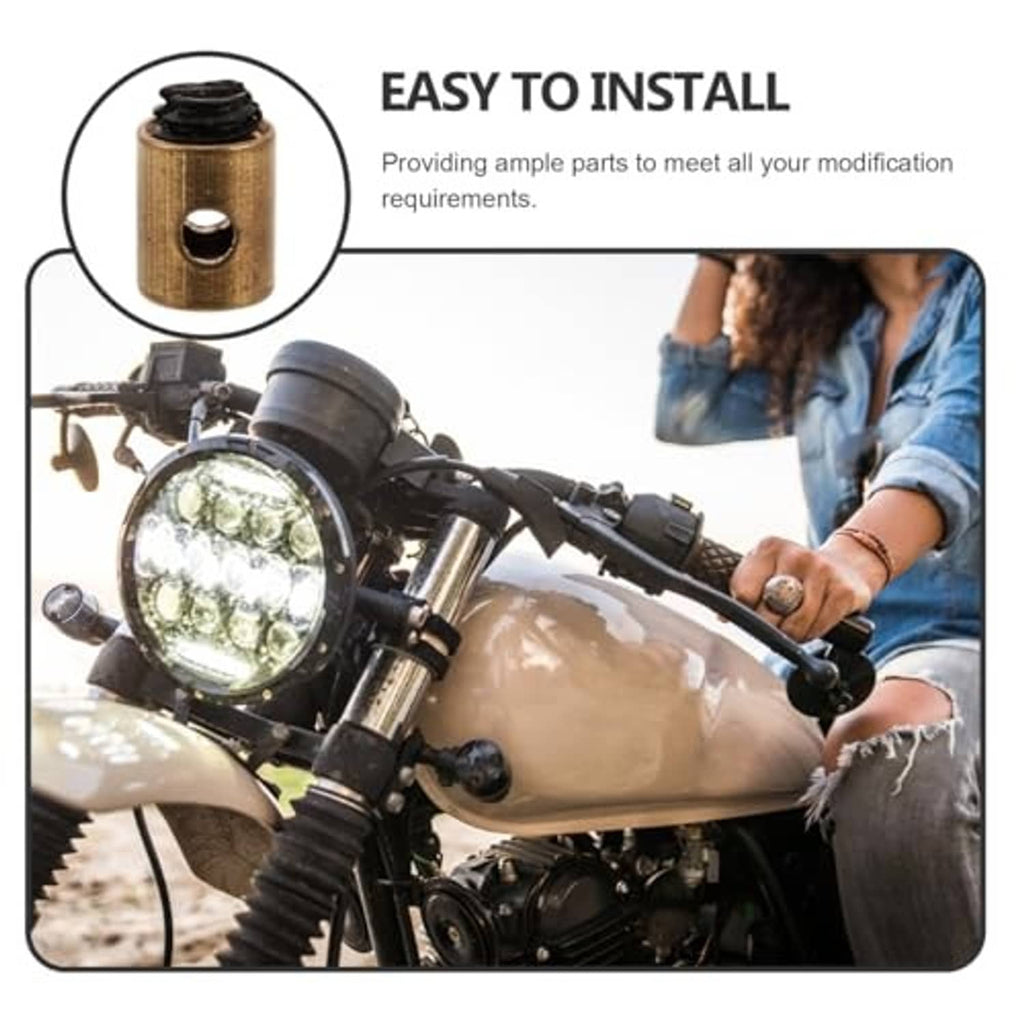Throttle cable clamp kit on motorcycle: brass nipples with black rubber ends