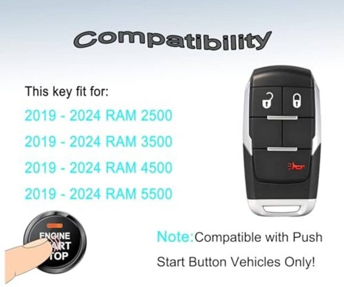 Black proximity smart key fob with lock and unlock icons and red logo