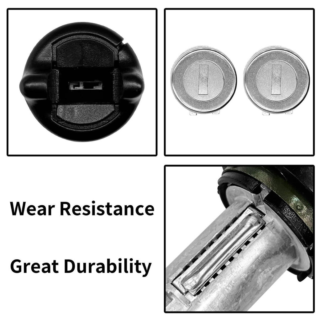 Black lock cylinder face and silver core, wear and durability close-up