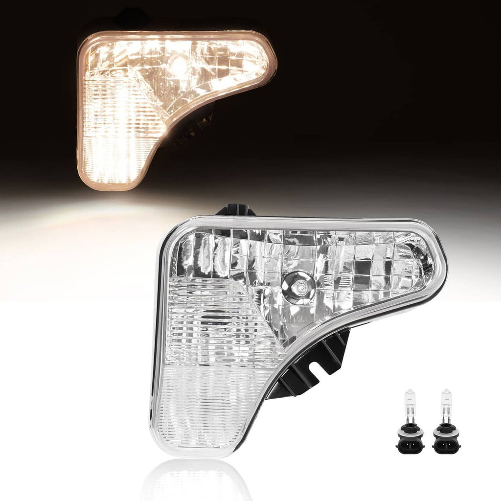 Right headlight lamp with clear lens, chrome reflector, and two included bulbs
