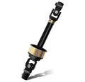 Black steering intermediate shaft assembly with U-joints and mounting bracket