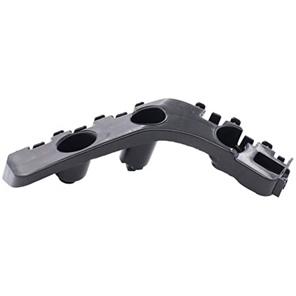 Single front bumper bracket retainer mount, black plastic, side profile with tabs