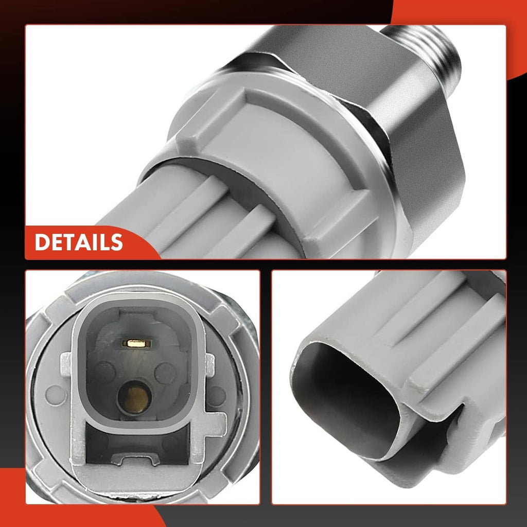 Engine oil pressure sender switch connector details, gray housing with terminal insert