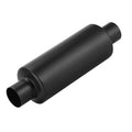 Black powder-coated straight-through resonator muffler with 2" inlet/outlet ends