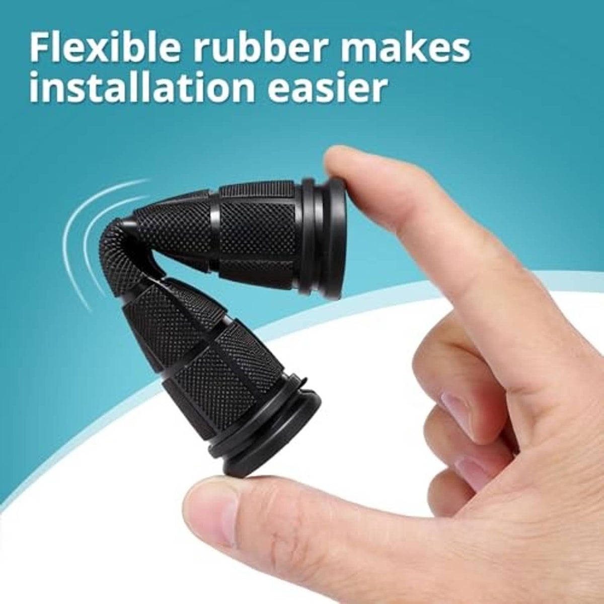 Black textured rubber bicycle handlebar grip, flexible slip-on style with end cap