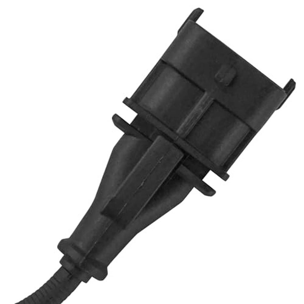 Crank position speed sensor connector end with black housing and attached cable