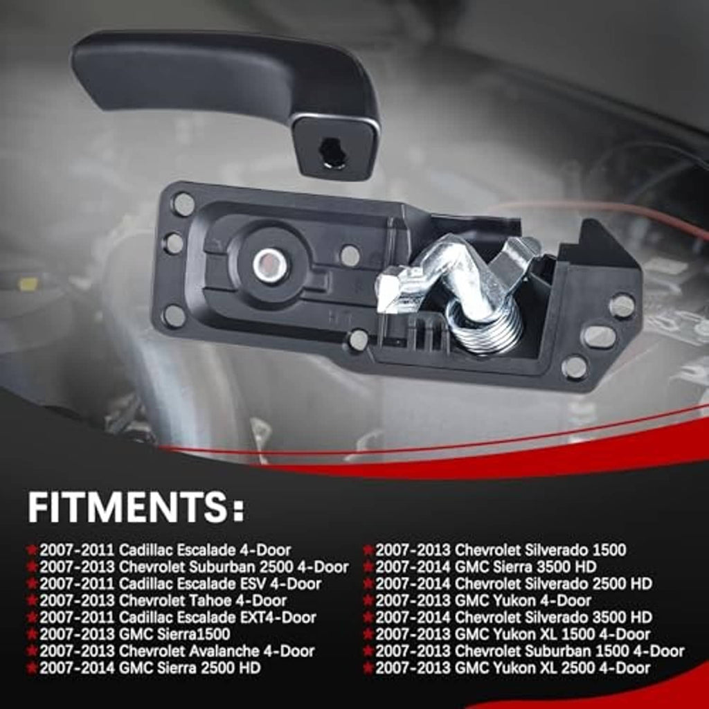 Interior door handle assembly with latch mechanism and rectangular mounting base