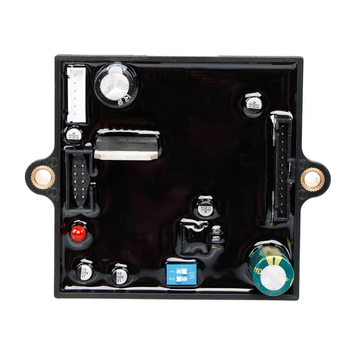 Black electronic governor/idle control board with connectors and mounting pins