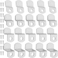 White offset canvas clips set with round holes, with matching screws for picture framing