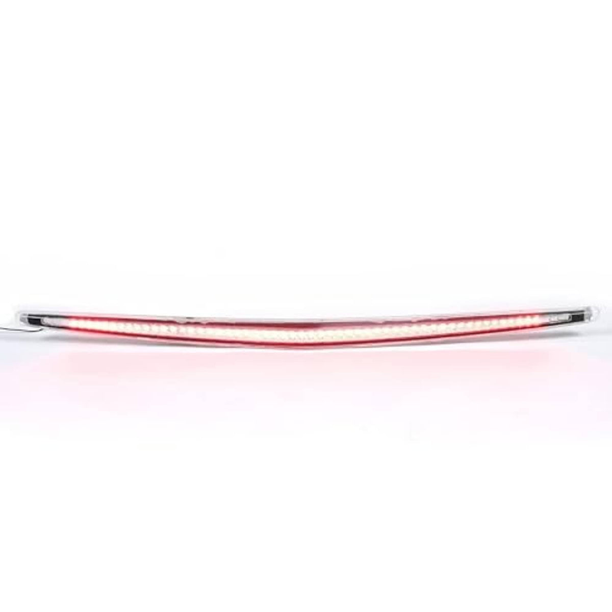 Rear LED third brake light bar illuminated red across the full length.
