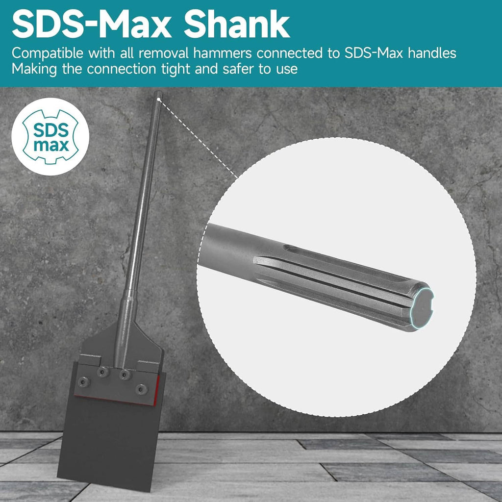 SDS-Max shank floor scraper chisel bit with wide metal blade