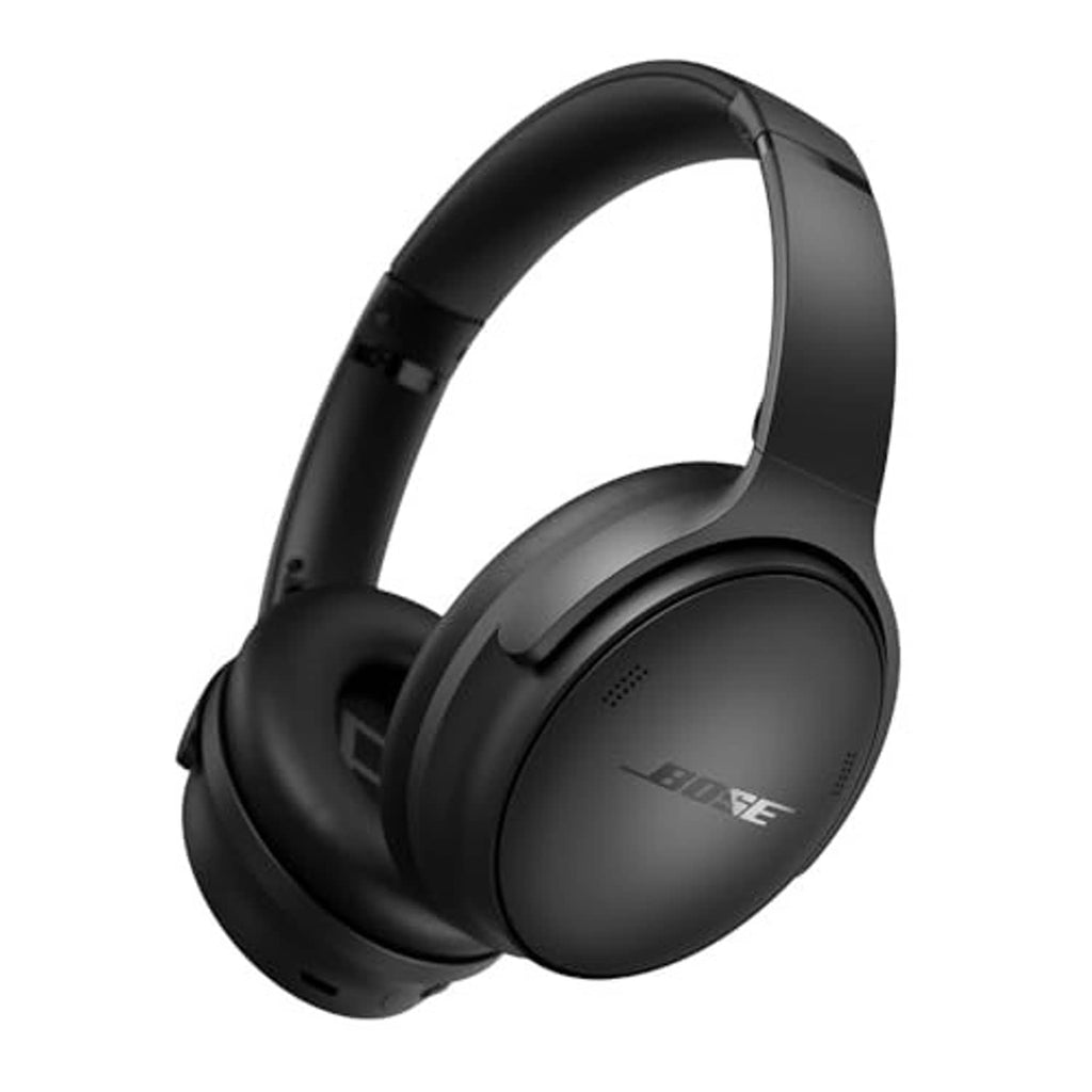 Black Bose over-ear wireless headphones with Bose logo on earcup
