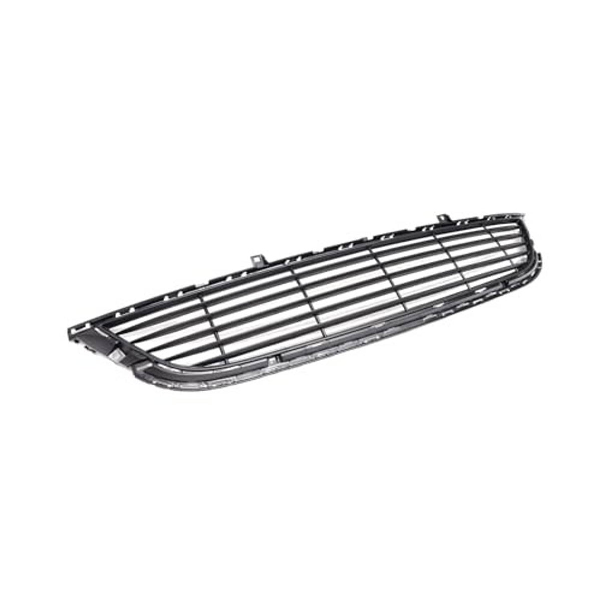 Front lower grille in angled view with black border and mesh grille bars