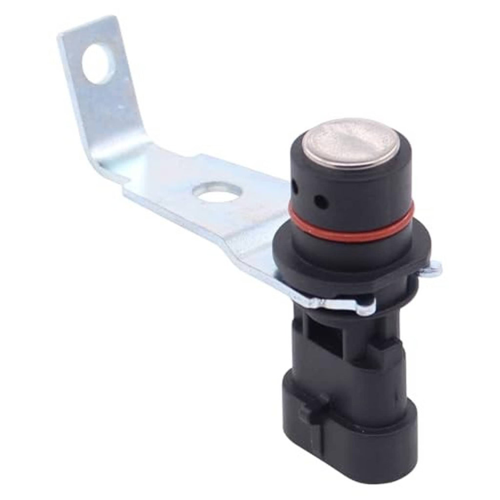 Position sensor with metal mounting arm, black housing, and red-ring electrical tip
