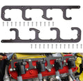 LS ignition coil guide bracket set with black metal rails and mounting holes plus screws