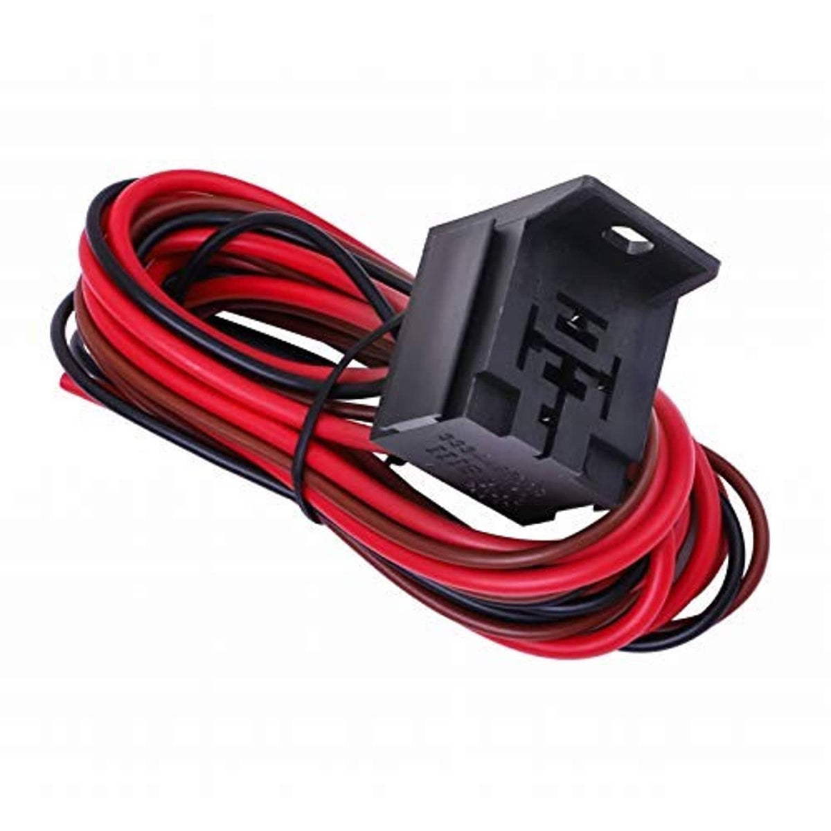Thermostat wiring harness with black connector and red/black insulated wires