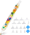 Gem picker pen kit: multicolor glitter pen, white funnel tips, and blue diamond placement tools