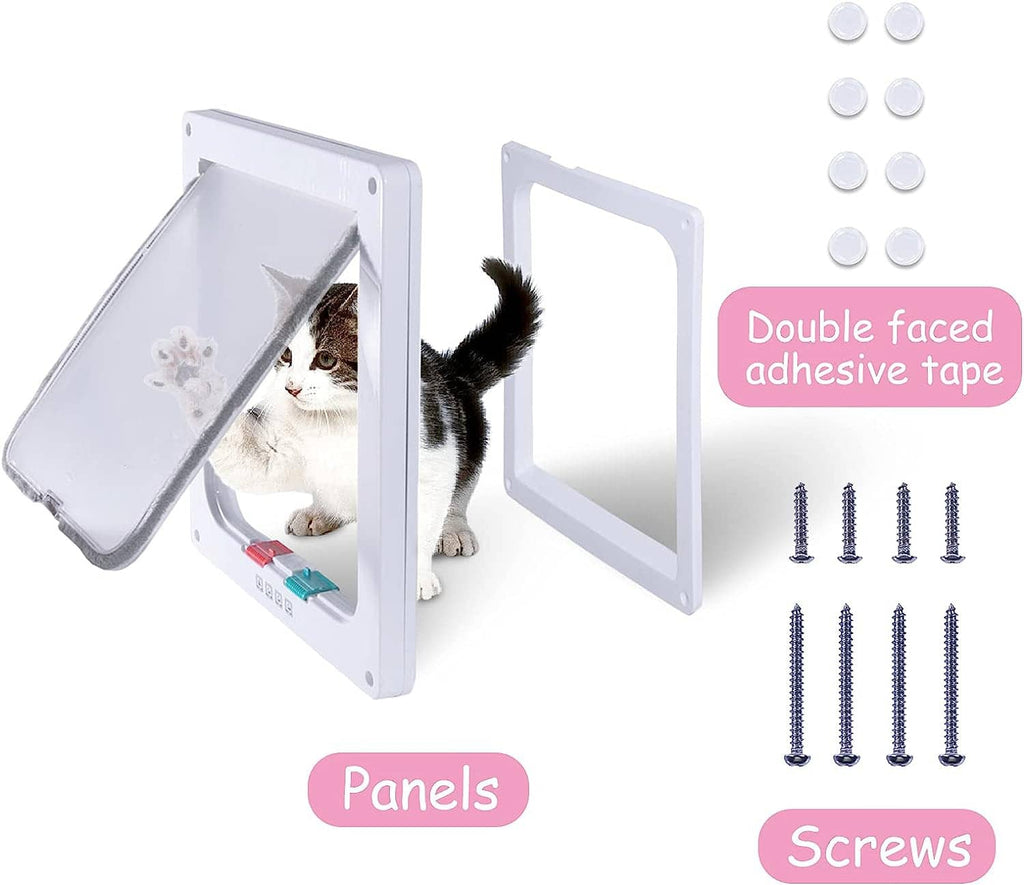 Cat door flap panels with screws and double-faced adhesive tape included