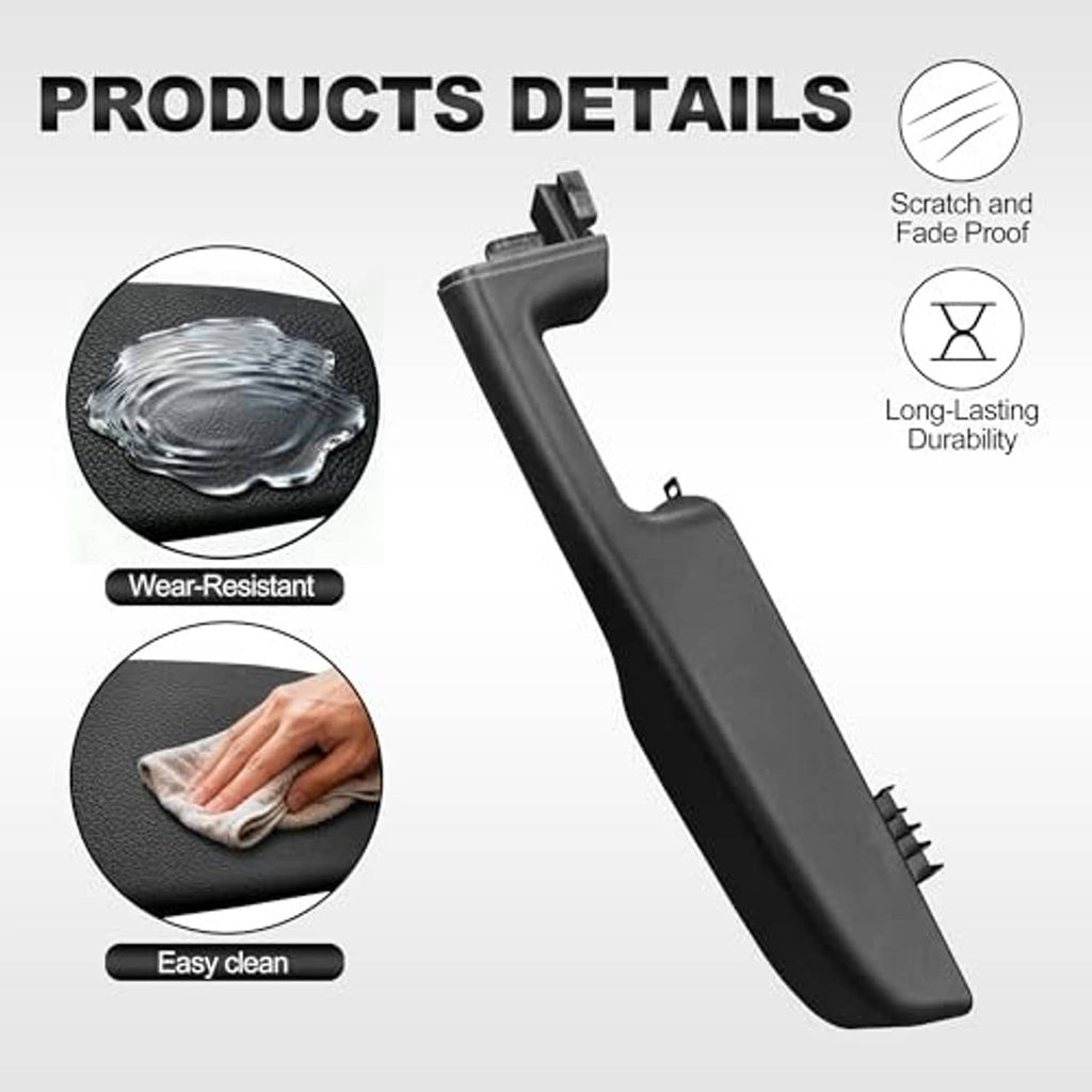 Black front armrest replacement piece with textured surface and easy-clean finish