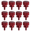 Wine red knurled aluminum thumb screws with threaded studs (12 pack)
