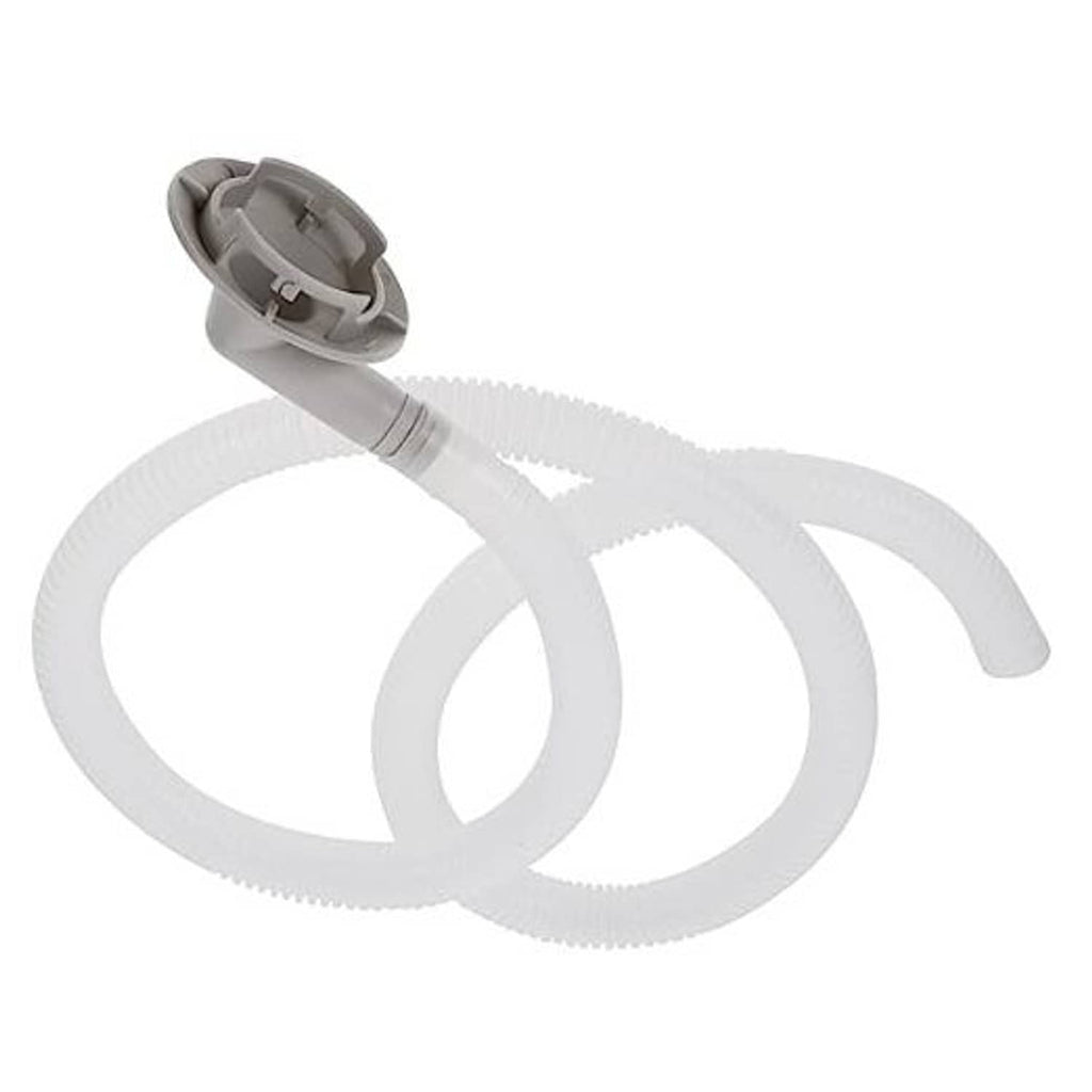 Air conditioner drain hose kit: grey adapter with white flexible tube