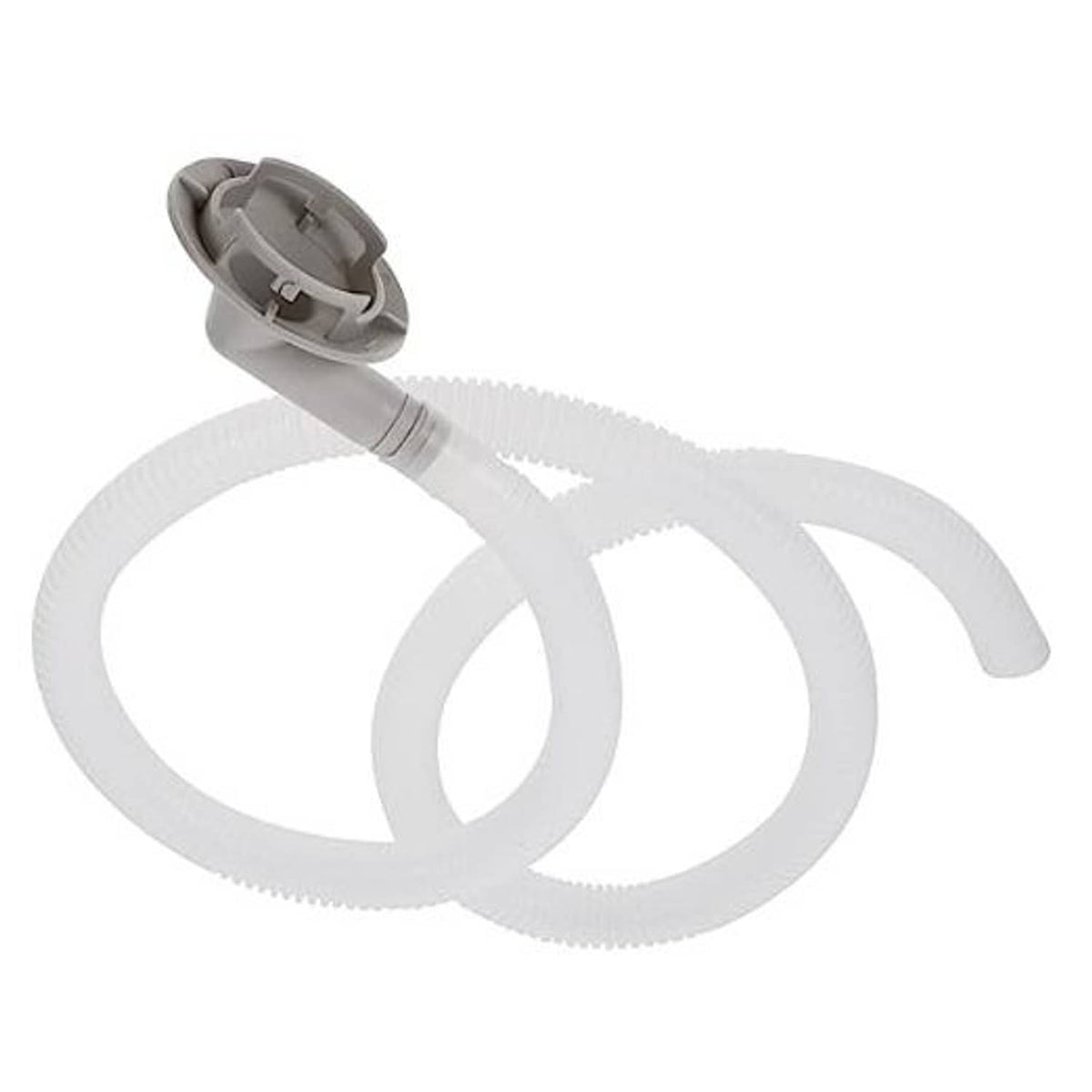 Air conditioner drain hose kit: grey adapter with white flexible tube
