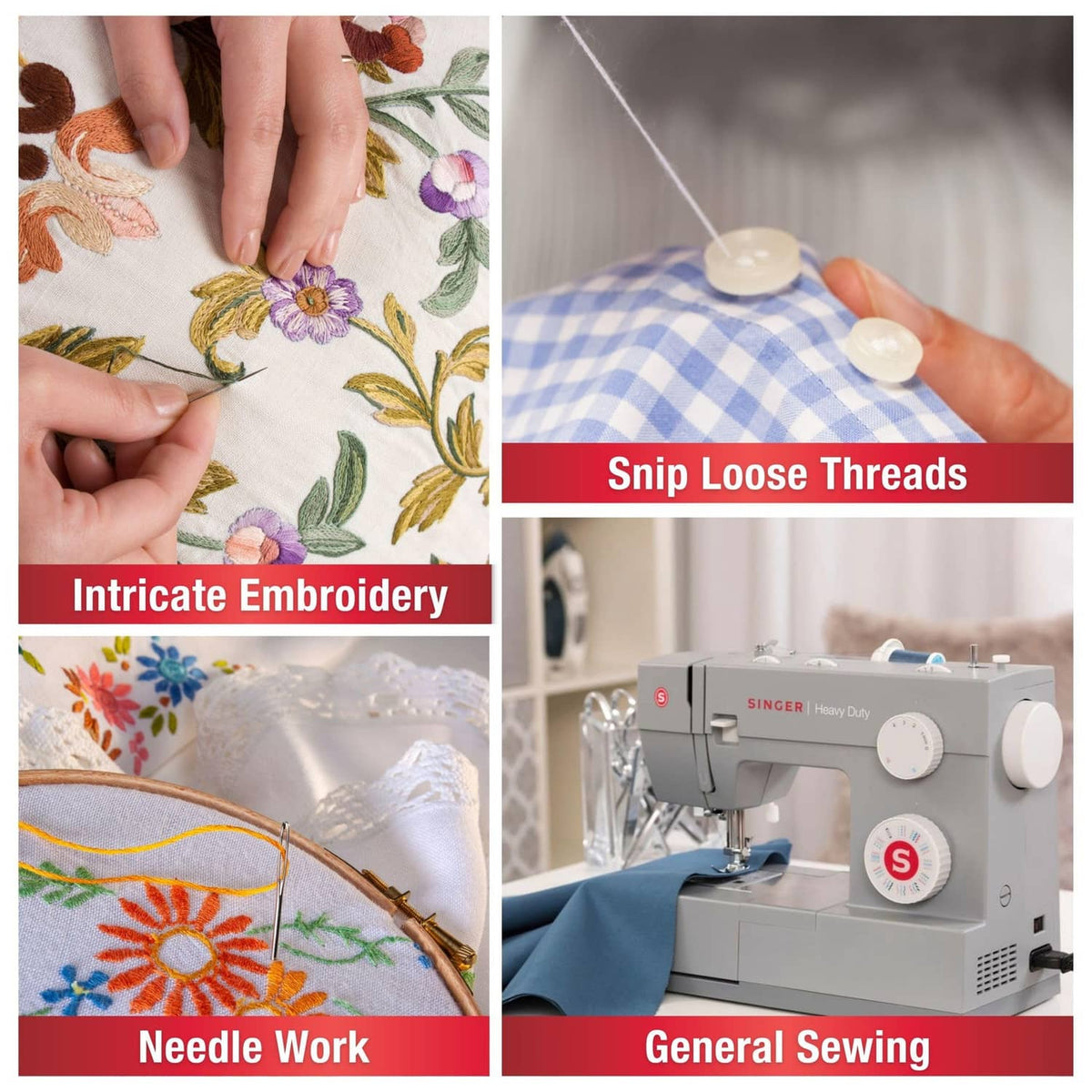 Teal thread snips cutting loose threads from fabric during sewing