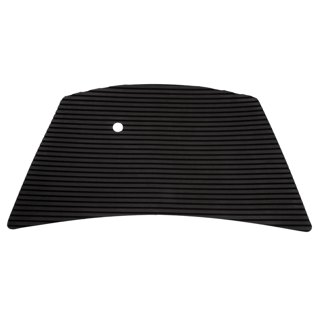Traction mat foot pad, black ribbed curved strip with center hole