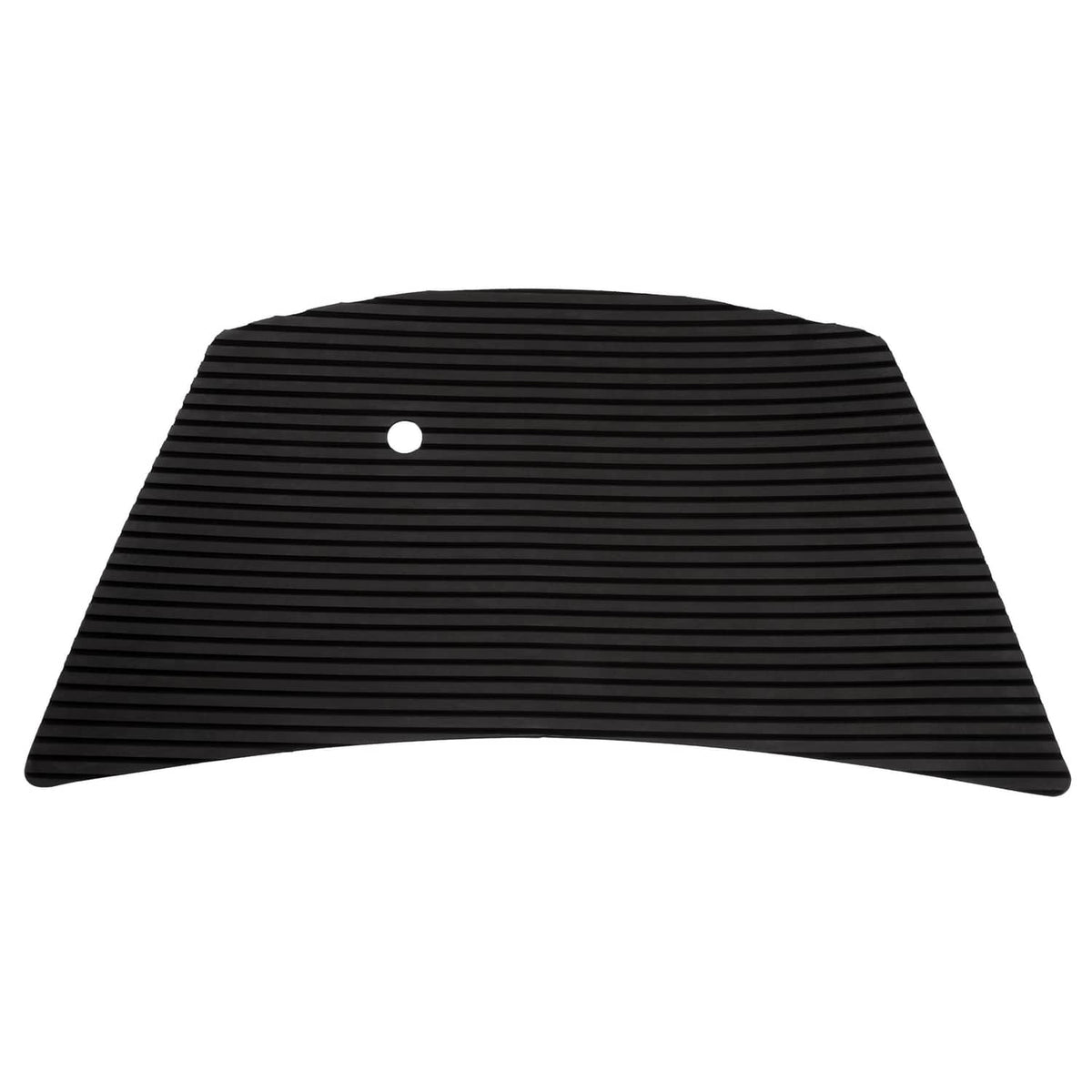 Traction mat foot pad, black ribbed curved strip with center hole