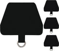 Black phone tether tab with metal attachment ring, 3-piece set layout