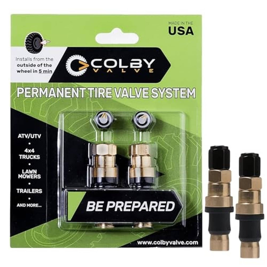 Permanent tire valve system blister pack with two metal replacement valve stems