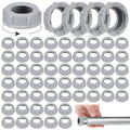 Gray threaded plastic insulating bushings set, multiple pieces