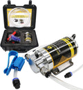 12V electric oil extractor pump set with black case, blue hose, clear tubing