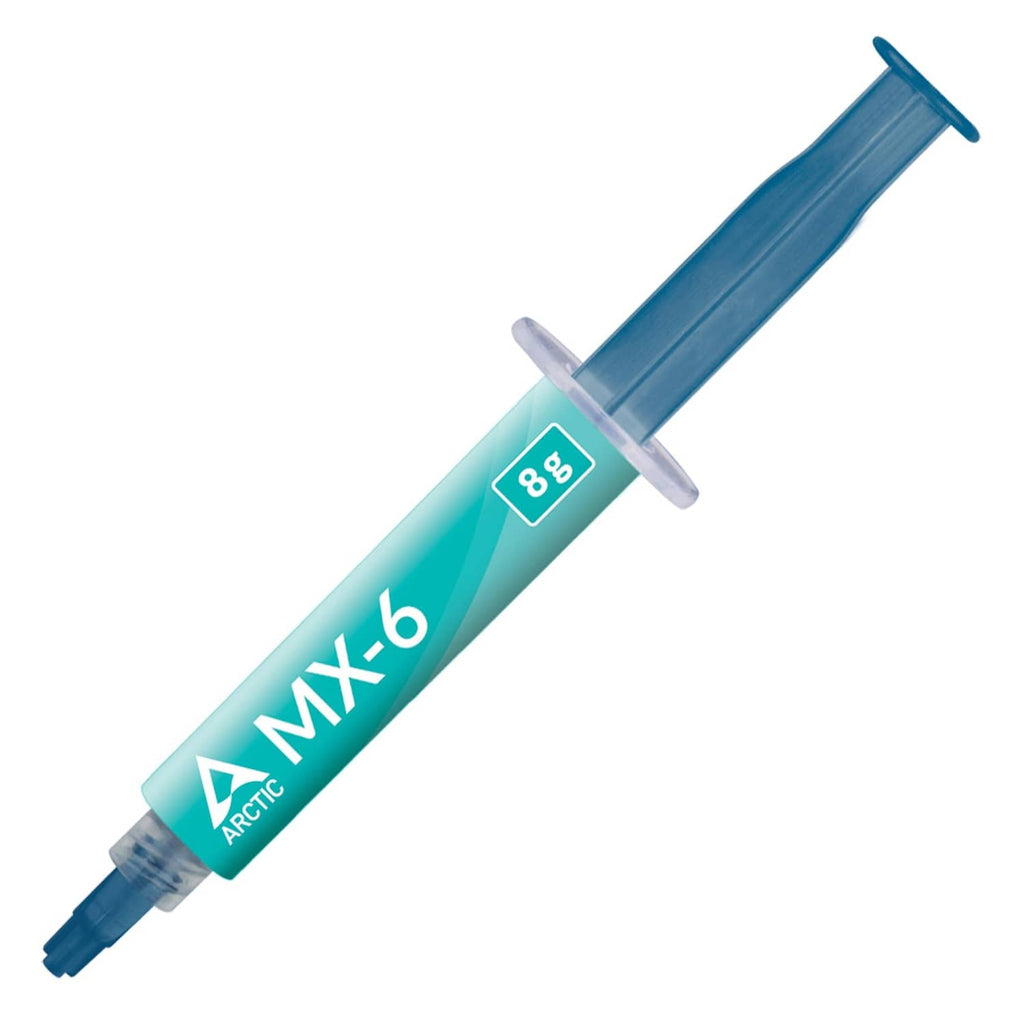 ARCTIC thermal paste syringe, teal tube with 8g label and clear nozzle