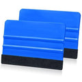 Blue vinyl squeegee tool with black felt edge for smoothing film and tint