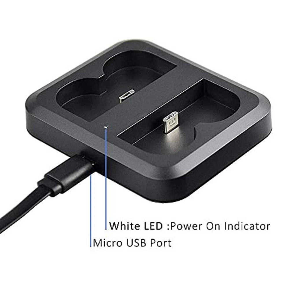 Charging dock base with micro USB port and white power LED indicator