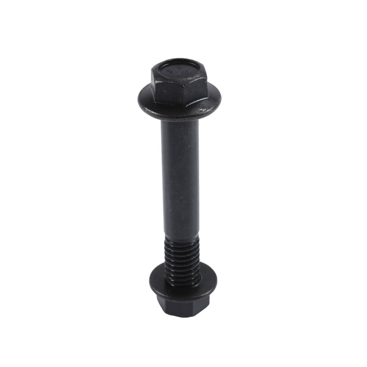 Black threaded mounting bolt with hex head and rubber bushing
