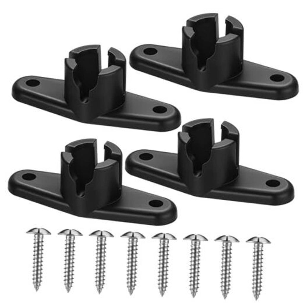 4-pack black awning ball-end base brackets with mounting screws