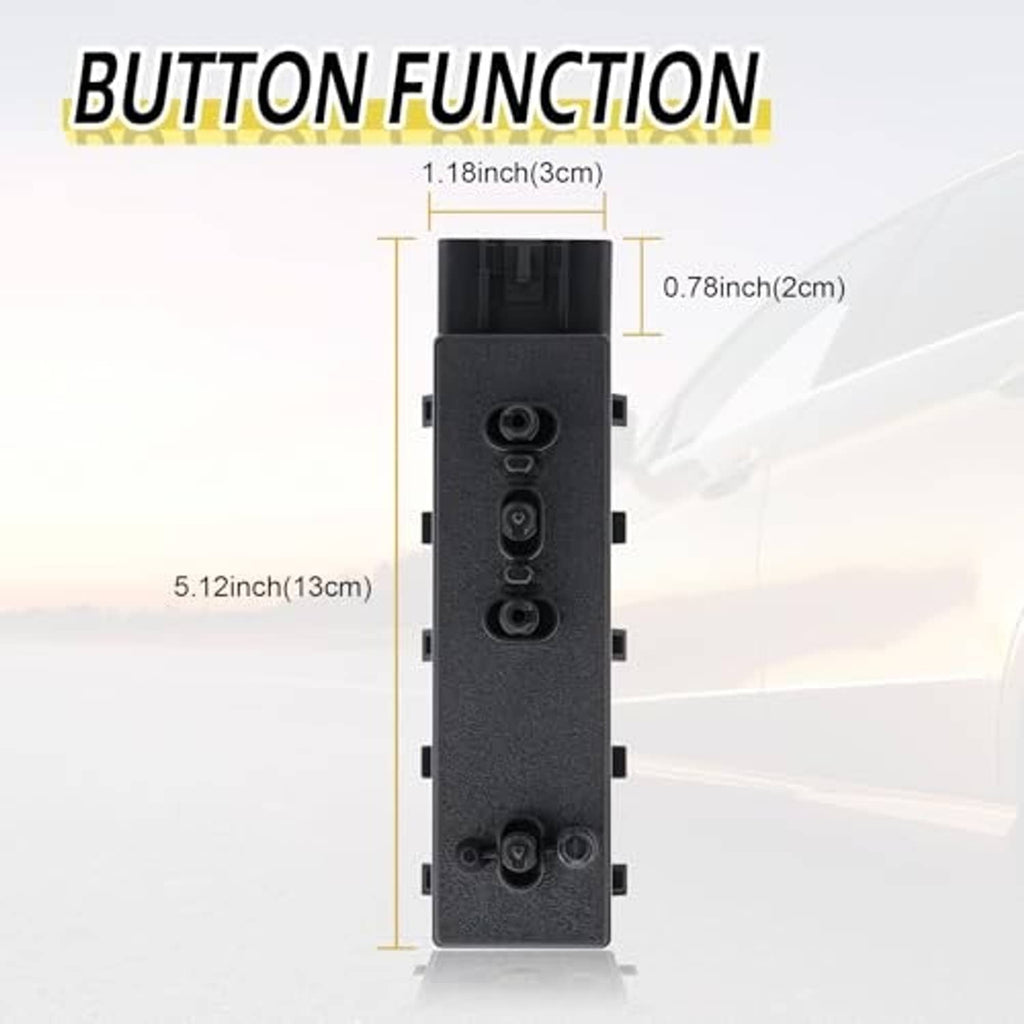 Power seat switch module side view with stacked button positions