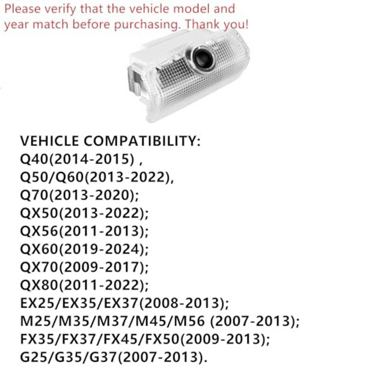 Single clear white LED car door light unit with round lamp lens and mounting tabs