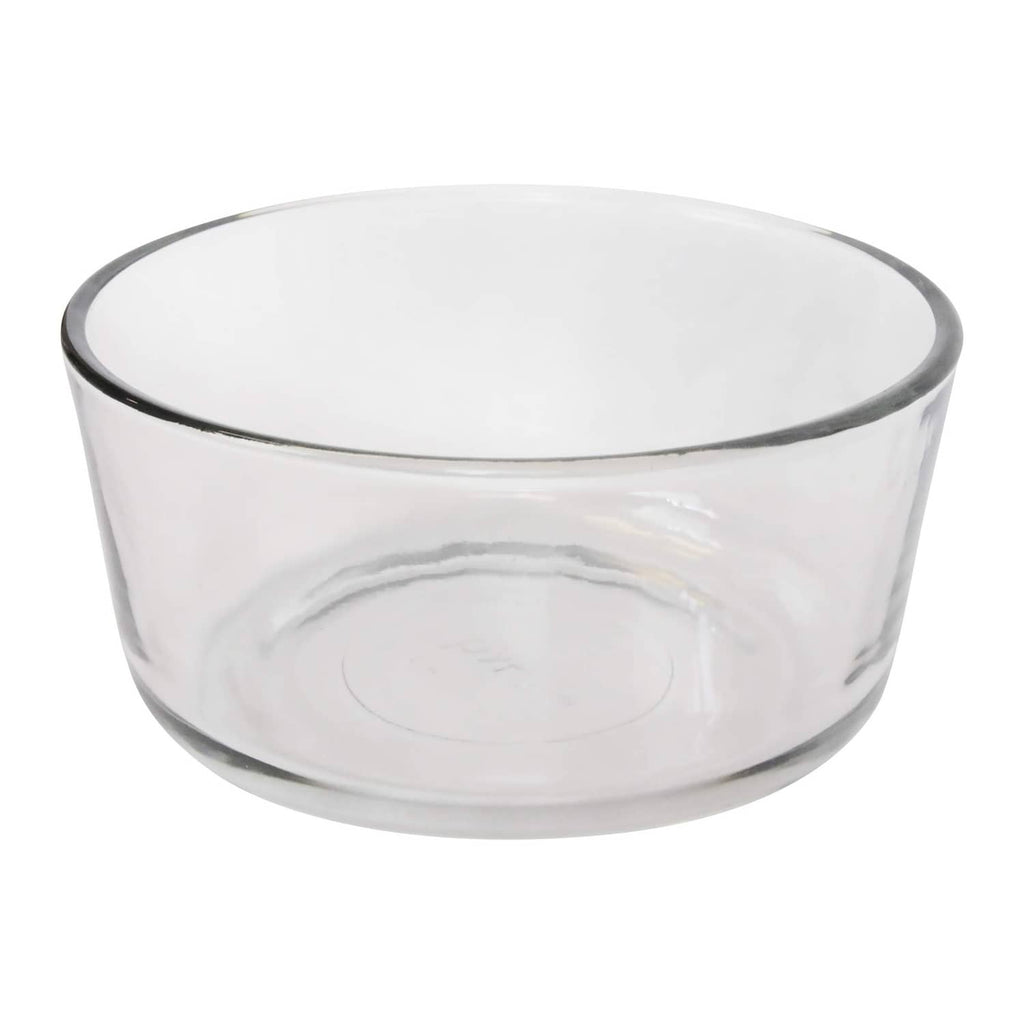 Pyrex clear 4-cup glass bowl, round with dark rim