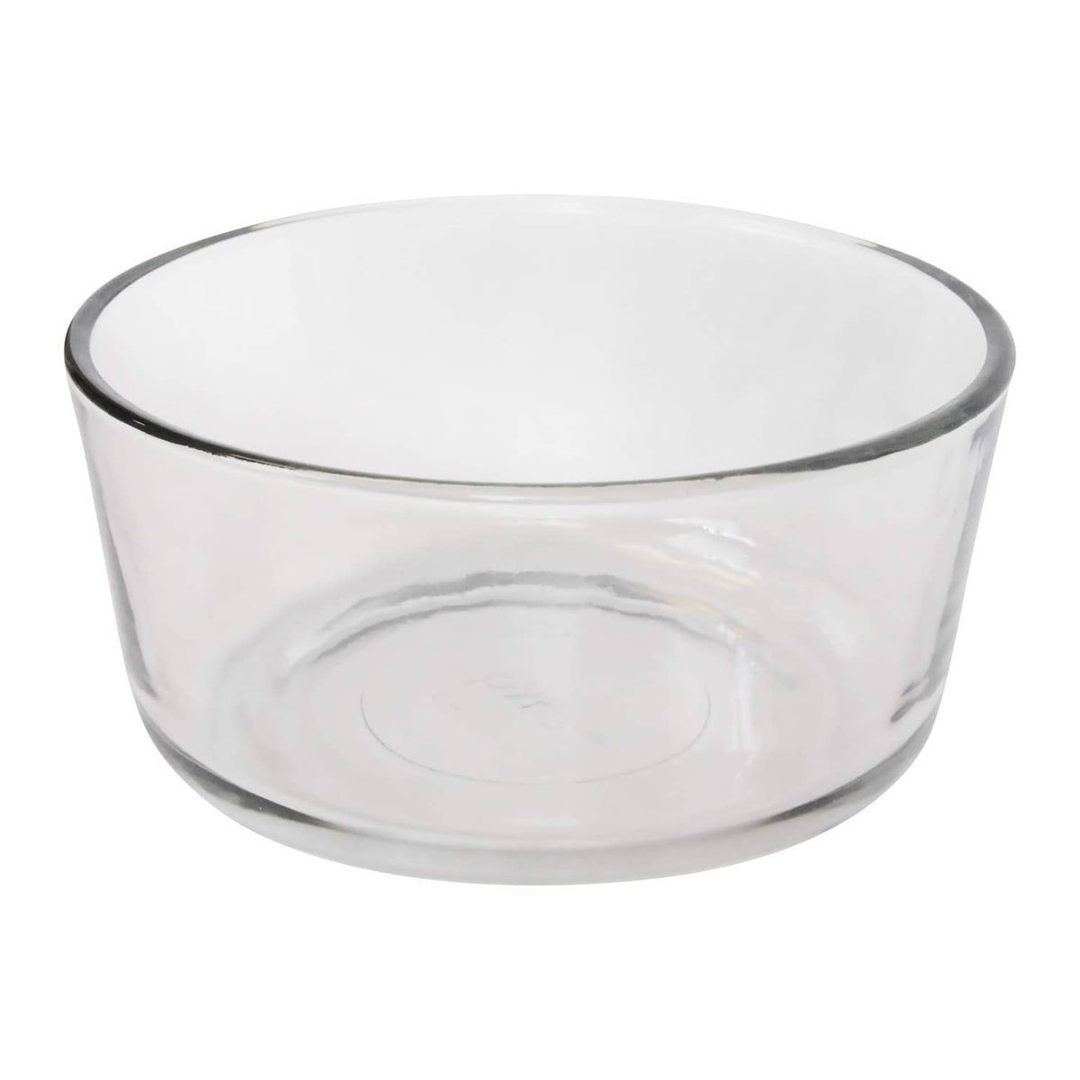 Pyrex clear 4-cup glass bowl, round with dark rim