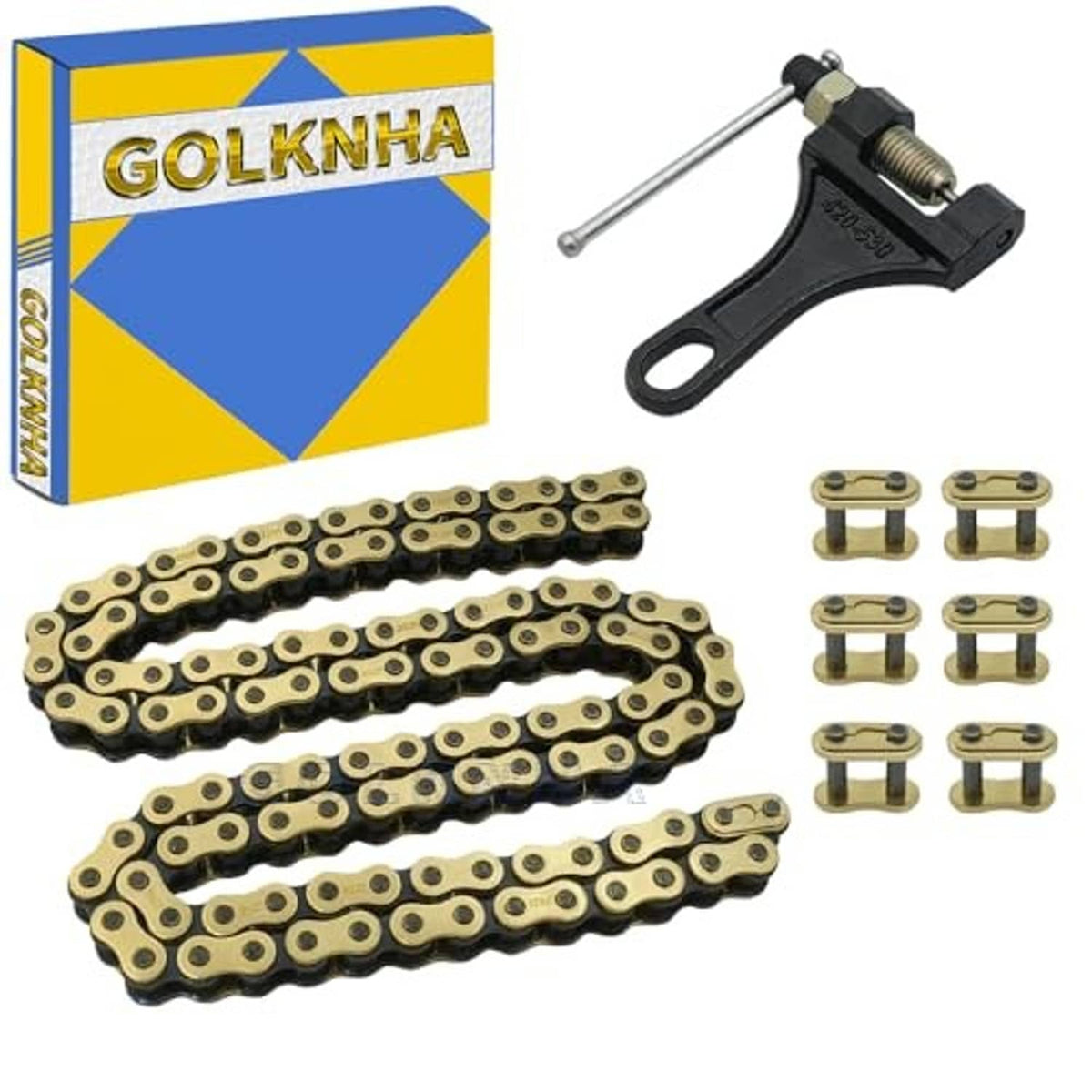 Gold 428H drive chain kit with connecting master links and chain breaker tool