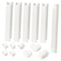 White mini split line set cover kit with straight duct pieces and corner connectors